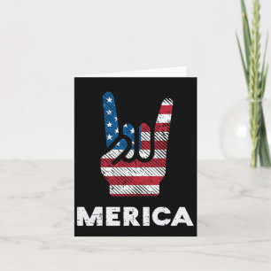 Tarjeta Roca del 4 de julio Bandera de Merica Hombre Rocke