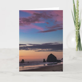 Tarjeta Roca del Haystack - puesta del sol en oscuridad