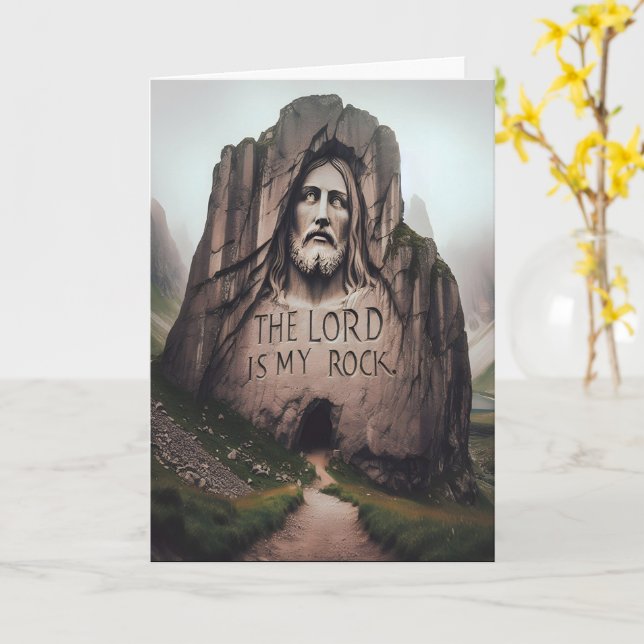 Tarjeta Roca Divina: Jesús Grabó El Señor Es Mi Rock (flor amarilla)
