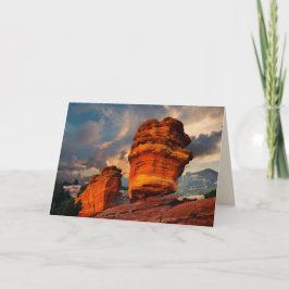 Tarjeta Roca equilibrada, Shiprock, saludo interior en bla