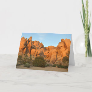Tarjeta Rocas al atardecer en el árbol de Joshua