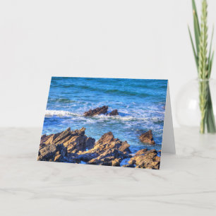 Tarjeta Rocas de Cornualles Rompiendo Ondas