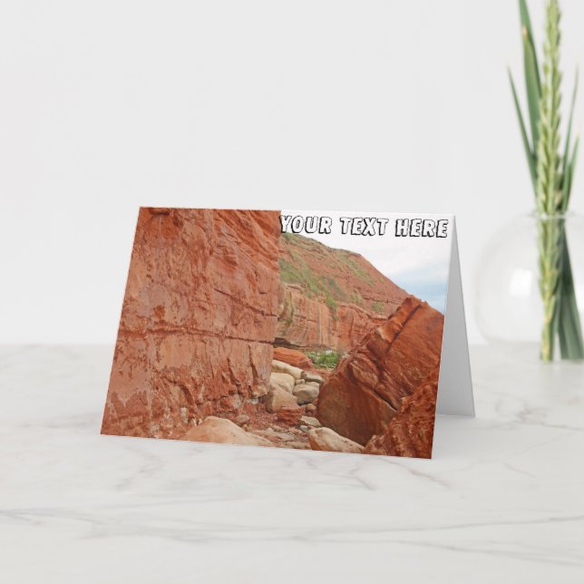 Tarjeta Rocas rojas de la costa Jurásica personalizables,  (Anverso)