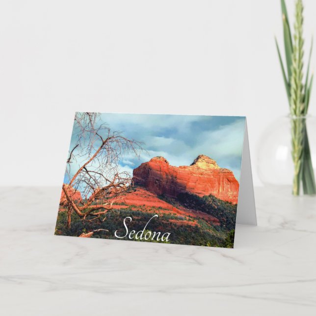 Tarjeta Rocas rojas escénicas del saludo doblado de Sedona (Anverso)