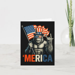 Tarjeta Rock Bigfoot Y Roll America Bandera Estadounidense