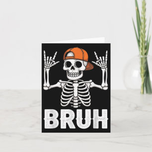 Tarjeta Rock Del Skeleton En Bruh Halloween Para Niños Mas