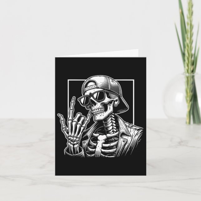 Tarjeta Rock hand Halloween disfraz rock Guay rock (Anverso)