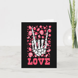 Tarjeta Rock Hand Love Skull Día de San Valentín Hombres M