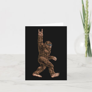 Tarjeta Rock On Bigfoot Sasquatch Ama el Rock And Roll Can