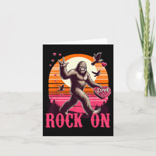 Tarjeta Rock On Bigfoot Sasquatch Yeti Día de San Valentín