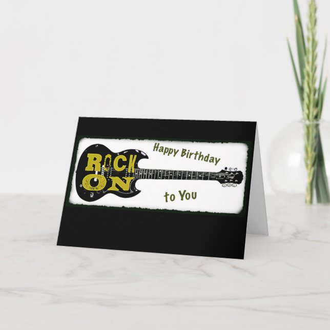 Tarjeta Rock On Birday (Anverso)