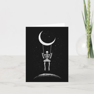 Tarjeta Rock On Esqueleto Luna Rock And Roll Hombres Mujer