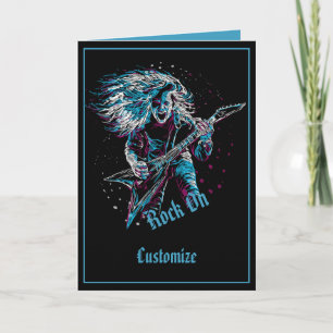 Tarjeta Rock On Heavy Metalizado