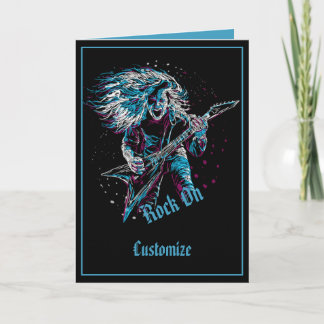 Tarjeta Rock On Heavy Metalizado