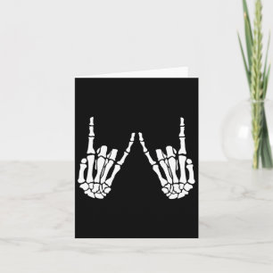 Tarjeta Rock On Rock Star Skeleton Manos Disfraz De Hallow