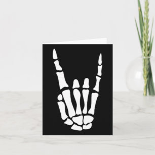 Tarjeta Rock On Skeleton Hand Rótulo - Halloween minimalis