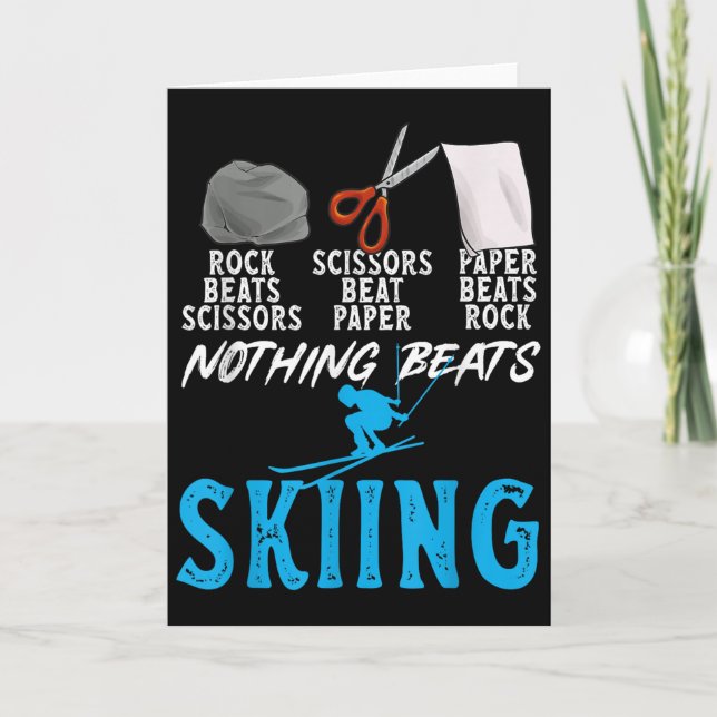 Tarjeta Rock Paper Scissors Nothing Beats Skiing _1  (Anverso)