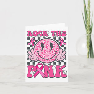 Tarjeta Rock the Pink Smile Face Pink Mama Cancer Awaren