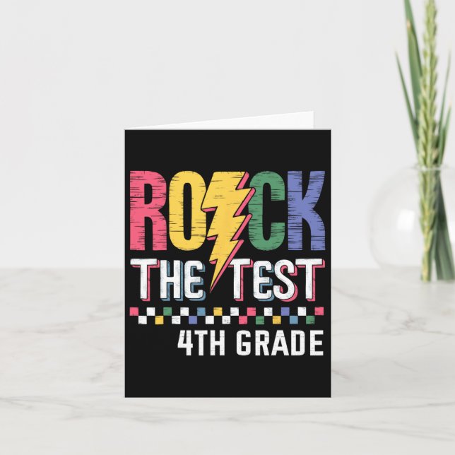 Tarjeta Rock The Test 4º curso de prueba Día de profesor (Anverso)