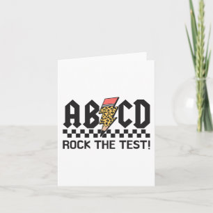 Tarjeta Rock The Test Abcd Testing Day Profesores Niños Ch