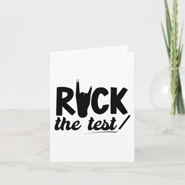 Tarjeta Rock The Test Day Exam For Teacher Student (Anverso)