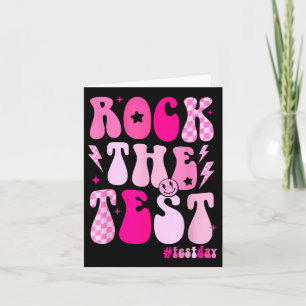 Tarjeta Rock The Test Day Retro Motivational Teach