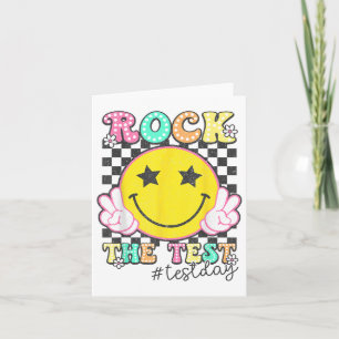 Tarjeta Rock The Test Day Retro Motivational Teach