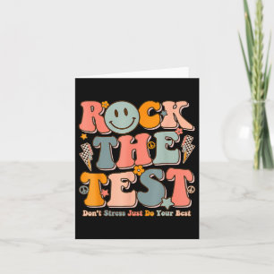 Tarjeta Rock The Test Day Retro Motivational Teach