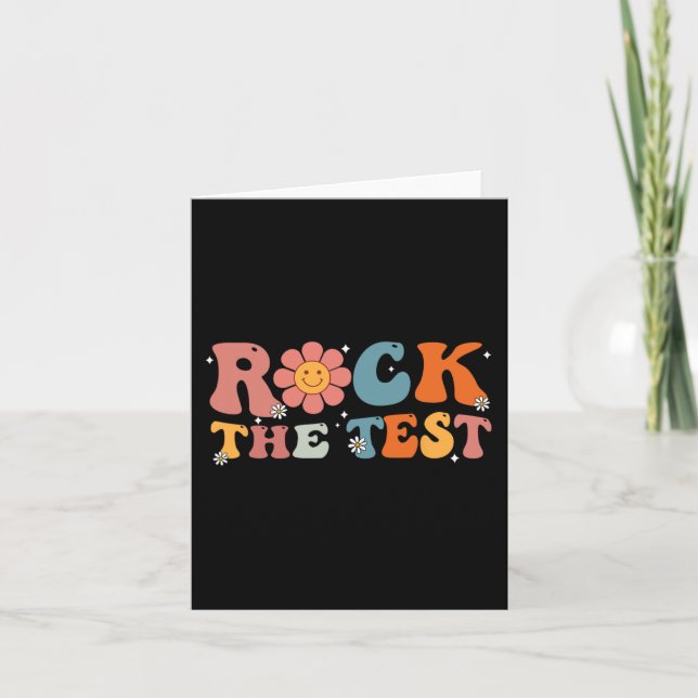 Tarjeta Rock The Test Teacher Test Day Test Day Testing Te (Anverso)