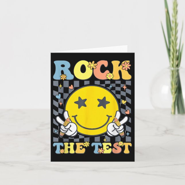 Tarjeta Rock The Test Testing Day Teacher (Anverso)