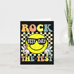 Tarjeta Rock The Test Testing Motivational Teacher