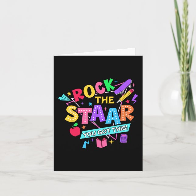 Tarjeta Rock The Test You Got This Test Day Teachers Stude (Anverso)