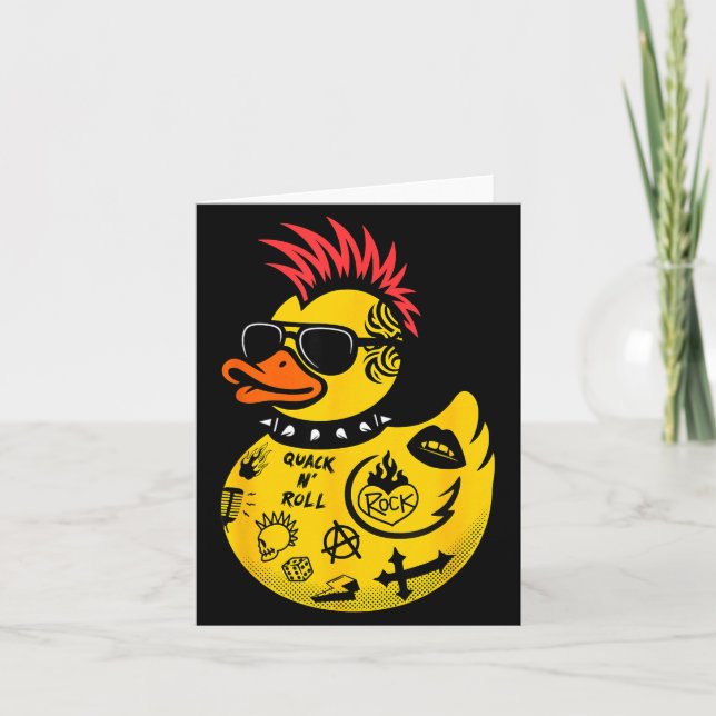 Tarjeta Rock Yellow Rubber Duck Men Women Kids Funny Duck  (Anverso)