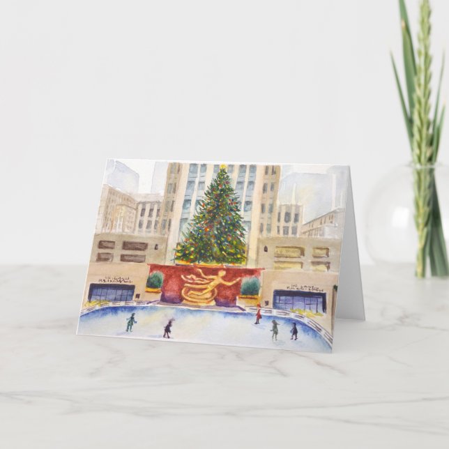Tarjeta Rockefeller Center Plaza Christmas Tree Card (Anverso)