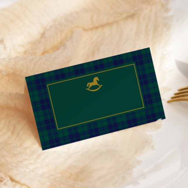 Tarjeta Rockefeller Horse Classic Luxury plaid Place cards (Subido por el creador)