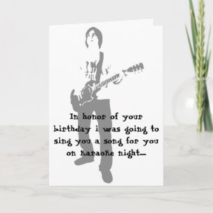 Tarjeta rocker, en honor de tu cumpleaños iba a...