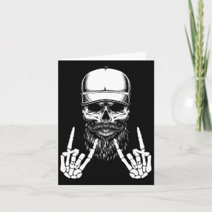 Tarjeta Rocker Skeleton Cap Skater Guay Halloween Punk Roc