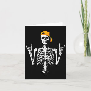 Tarjeta Rocker Skeleton Cap Skater Guay Halloween Punk Roc