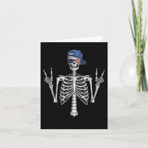 Tarjeta Rocker Skeleton Cap Skater Guay Halloween Punk Roc