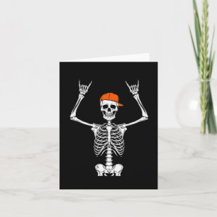 Tarjeta Rocker Skeleton Cap Skater Guay Halloween Punk Roc