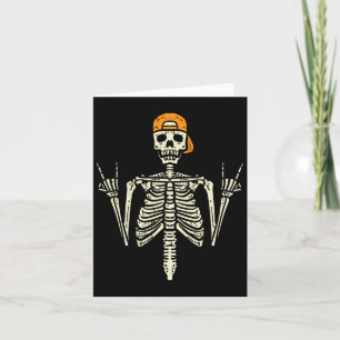 Tarjeta Rocker Skeleton Cap Skater Guay Halloween Punk Roc