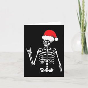 Tarjeta Rocker Skeleton Mano Rock Sobre Disfraces Navidade