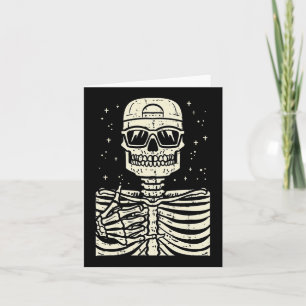 Tarjeta Rocker Skeleton Rock Gótico Guay Halloween Hallowe