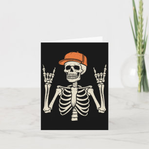Tarjeta Rocker Skeleton Rock On Hand Halloween Skeleton Me