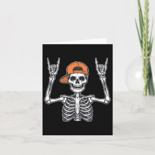 Tarjeta Rocker Skeleton Skater Cap Halloween Rock Men Boys
