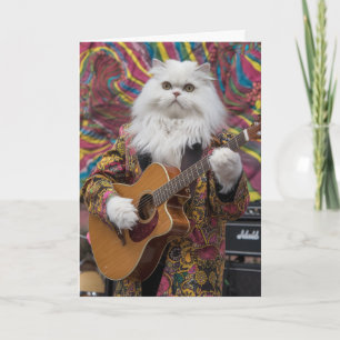 Tarjeta Rockero blanco persa