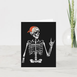 Tarjeta Rockero Retro Skeleton Hand Rock On Cap Skater Hal
