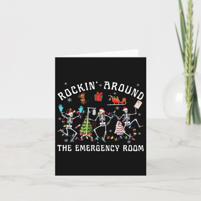 Tarjeta Rockin-around The Emergency Room Esqueleto Enferme (Anverso)