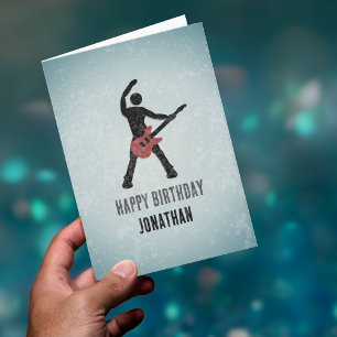 Tarjeta Rockstar y guitarra eléctrica - aspecto grunge par