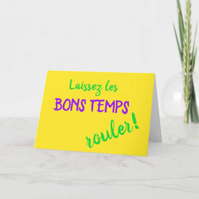 Tarjeta Rodaje del Mardi Gras Laissez Les Bons Temps (Anverso)